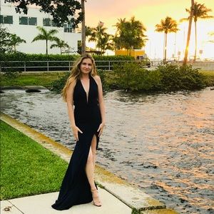 Navy blue Sherri Hill gown